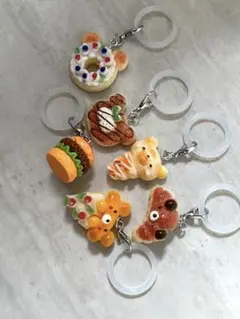 【アミューズメント景品】フードモチーフ めじるしアクセサリー 6点セット