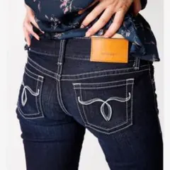 moussy レディースデニム 白ステッチ スキニーデニム