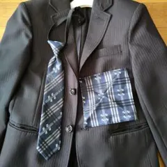 ストライプ スーツ上下 ネクタイ付き130cm