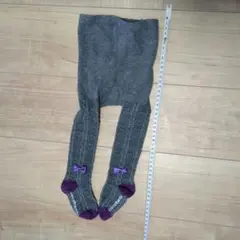 ベビー　タイツ　グレー　ハート模様　サイズ85cm