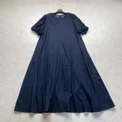 美品✨23区 24年 デニムライクシャンブレーワンピース 46 紺 大きいサイズ