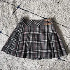 美品 希少 バーバリーブルーレーベル ノバチェック プリーツ ミニ