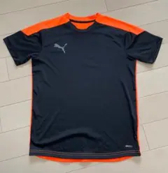 PUMA 半袖スポーツシャツ 黒/オレンジ 160