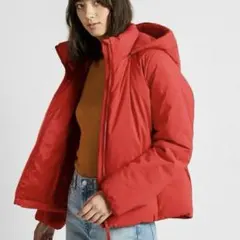 UNIQLO ユニクロ　ハイブリッドダウンパーカー　赤/オンラインストア限定XS