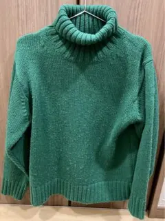 タートルネック ニット セーター グリーン 長袖　GU S