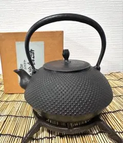 未使用品、供箱付 南部藤枝工房 藤枝 昌行作 12型アラレ 南部鉄瓶