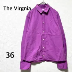 ザヴァージニア　シャツ　長袖　メンズ　綿100％ コットン　パープル　M