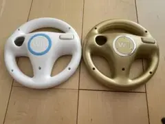 Wii ハンドル　ホワイト/ゴールド2つセット