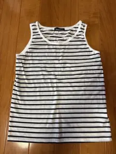 【L'espoir】 ストライプ タンクトップ L