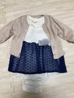 ビケットクラブロンパースとpetit mineカーディガン