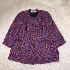美品✨GIVENCHY ノーカラージャケット シルク100% リボン 総柄のサムネイル