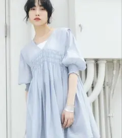 KBF 2WAYシャーリングミニワンピース