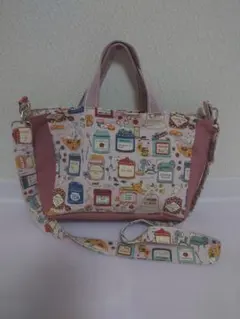 ｗファスナートート　コットンこばやし　紅茶猫　　ハンドメイド