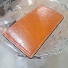 オレンジレザー 長財布 カード多数