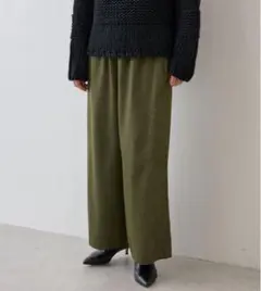 美品 BEARDSLEY ウエストリブキュロットパンツ ワイドパンツ F BEARDSLEY（ビアズリー）の「ウエストリブレースパンツ（その他