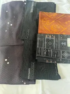 【お買得】着物と帯おまとめ4点セット　小紋袷　京袋帯　着用可能のサムネイル
