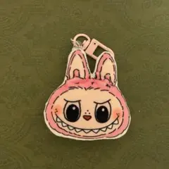 LABUBUラブブ キーホルダー らぶぶミニ ぬいぐるみ キーリングピンク
