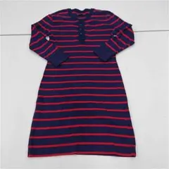 ■ラルフローレン ボーダー長袖ワンピース ネイビー系 レディース M