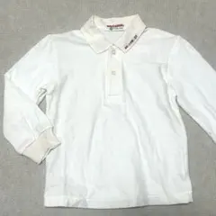 ミキハウス ホワイト 長袖ポロシャツ　100cm
