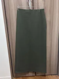 UNIQLO ユニクロ ダブルフェイスナロースカートS オリーブ