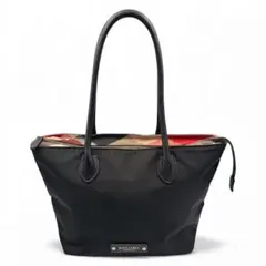 ブルーレーベル クレストブリッジ トートバッグ チェック柄 黒 肩掛け 軽量