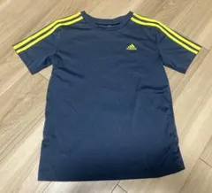 adidas 子供用 Tシャツ 150 ネイビー ストライプ