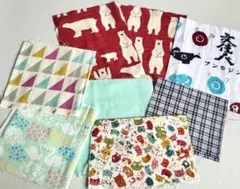 【ダブルガーゼ】【コットン】8枚セット　はぎれ