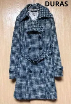 798 DURASデュラス　ツイードコート　ロングコート　アウター　チェック