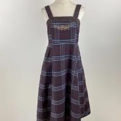 美品 axes femme タータンチェック柄ジャンスカ ワンピース レース M