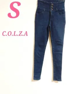 C.O.L.Z.A スキニーデニム インディゴ S ボタンデザイン 大人キュートのサムネイル