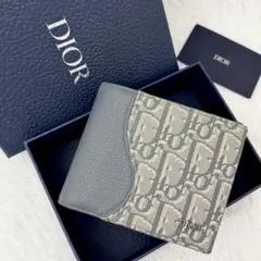 Dior ディオール サドル 二つ折り財布 オブリーク ジャカード 現行デザイン