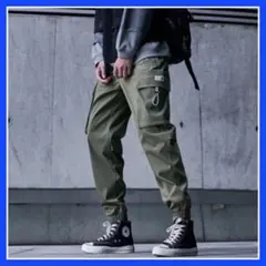 ジョガーパンツ スウェーデン軍 カーゴパンツ ワークパンツ 軍パン風❤️カーキL