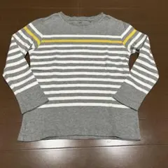 UNIQLO 長袖カットソー 120cm グレー/ストライプ