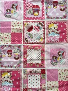 kokka MaMa cotton マトリョーシカ ピンク系 綿シーチング地