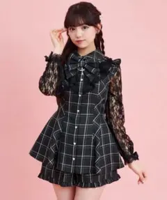 Secret Honey ブラックチェック セットアップ