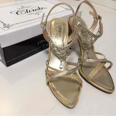 美品 ゴールド パーティ ミュール