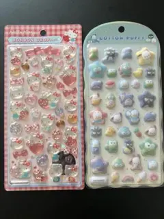 【正規品】ハローキティ ボンボンドロップシール　コットンパフ はぴだん