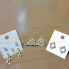 キラキラ　ピアス　3点セット