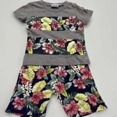 FILA ハイビスカス柄 Tシャツ ハーフパンツ セットアップ　90cmのサムネイル