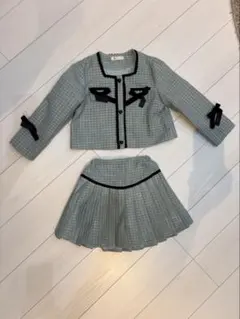 子供服 女の子 キッズ ツイード風 セットアップ 120cm