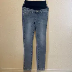 マタニティ デニムブルー スキニーパンツ