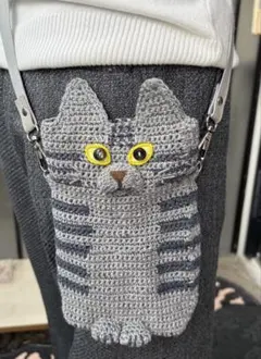 猫デザイン スマホショルダーバッグ