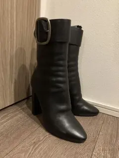 【SAINT LAURENT】バックル付きブーツ 黒 レザー ヒール約10cmのサムネイル