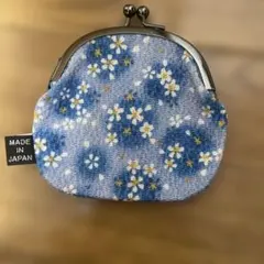 日本製　花柄がま口 財布コンパクト