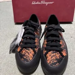Salvatore Ferragamo 花柄スニーカー オレンジブラックサイズ5