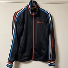 adidas ジャージ ブラック/レッド/ブルー　Lサイズ相当
