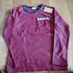 長袖カットソー サイズ130 赤ストライプ