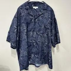 Rocky Monroe ネイビー ペイズリー柄 半袖シャツ　ロッキーモンローのサムネイル