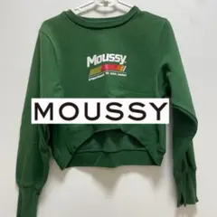 MOUSSY グリーン クロップド トレーナー