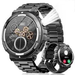 スマートウォッチ 軍用規格 1.53インチ 腕時計 3ATM防水 耐衝撃性